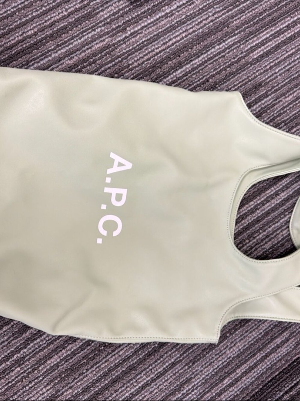 A.P.C. Leather Tote Bag – Light Sage Green